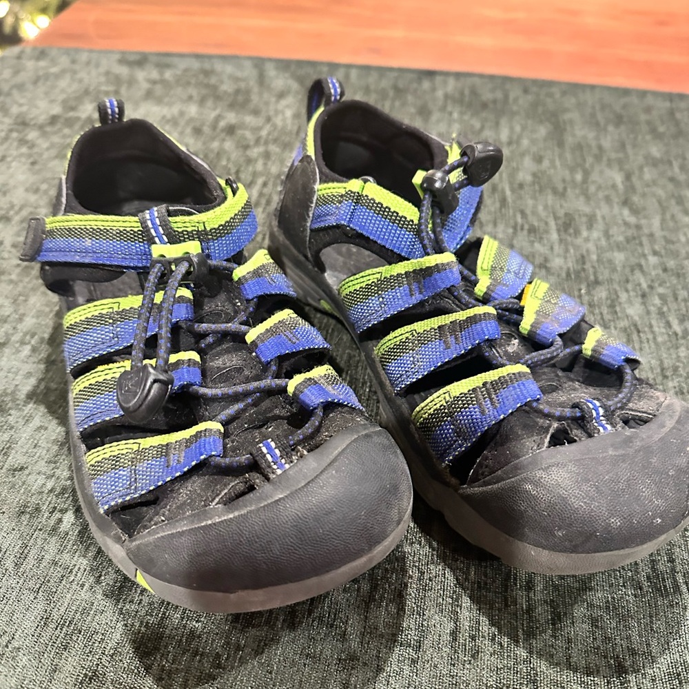 Keen Kids' Blue and Green Sandals